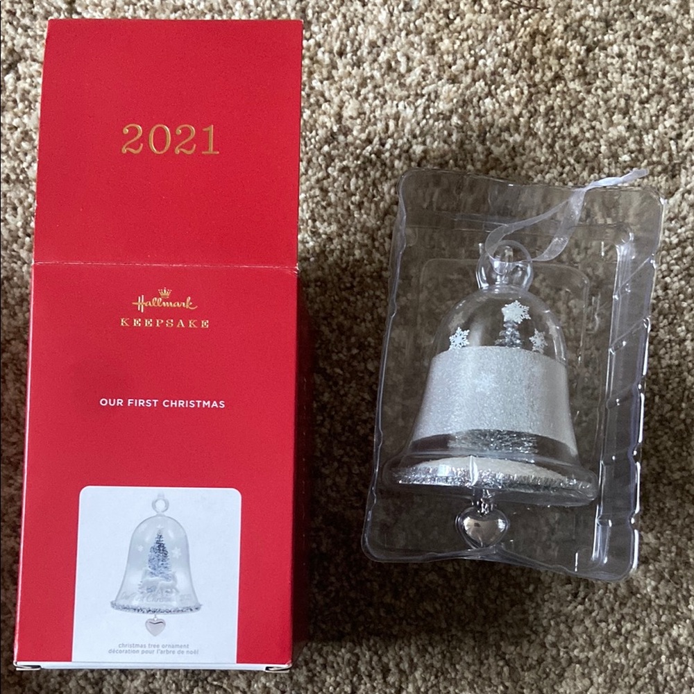 Hallmark Keepsake Our First Christmas Bell Ornament - Silver